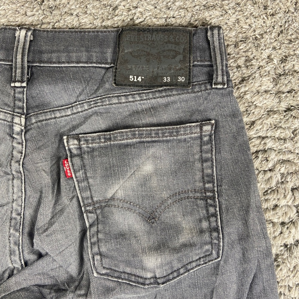Levi's‎ 514 Jeans Mens 33x30 Gray Denim Straight Fit Faded Cotton Blend Pant